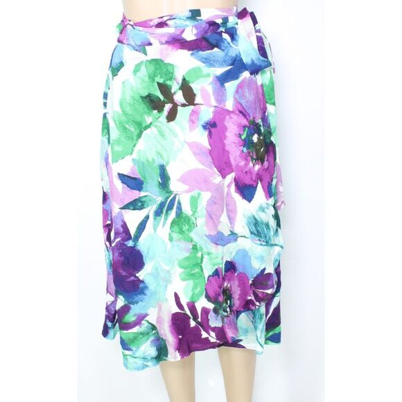 Jams World Skirts Jams World Womens Purple Unlined Tie Floral Maxi